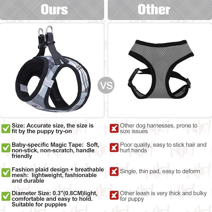 BEAUTYZOO Small Dog Harness and Leash Set, No Pull Puppy Pet Vest- Gray, S | Step-in Easy On/Off, All Season Breathable Mesh,Escape-Proof Hook & Loop,Lightweight Reflective,No Choke,Easy Walking Control - Image 5