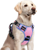 rabbitgoo Dog Harness for Large, No Pull 3 Buckles Easy On & Off | Soft Padded, Walking with Control Handle, Adjustable and Reflective, Light Pink & Blue, Large by rabbitgoo