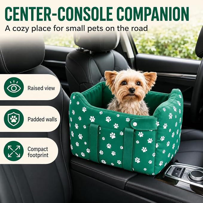 Small Dog Car Seat for Center Console, Wilderness Green | Cullaby Small Dog Car Seat for Center Console, - Image 4