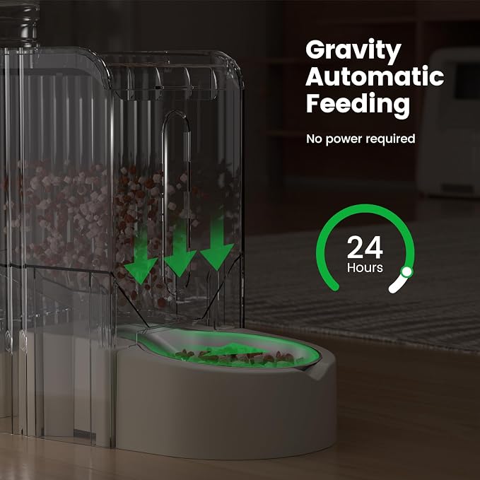 Gardner Pet Gravity Automatic 2-in-1 Pet Feeder, 0.8 Gallons*2 Cat Feeder and Water Dispenser Set, 100% BPA-Free Feeder and Stainless Steel Water Dispenser for Dogs, Cats, Rabbits, Puppies (Beige) - Image 4