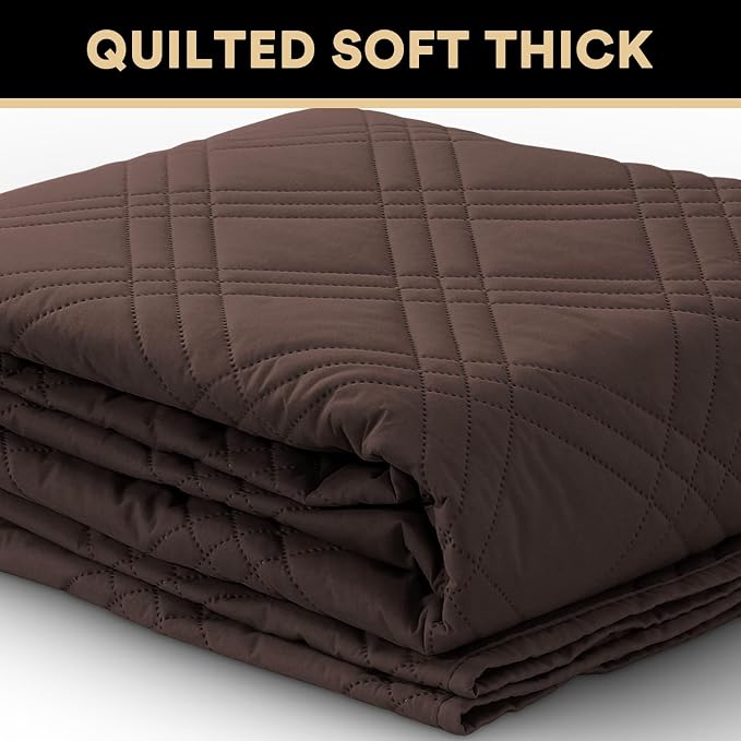 PrinceDeco Waterproof Pet Blanket Dog Bed Cover with Non-Slip Back for Furniture Bed Sofa, Couch Covers for 3 Cushion Couch Sofa Pet Friendly,Brown,47x68 Inch - Image 5
