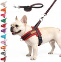 BEAUTYZOO Dog Harness Medium Sized and Leash Set, No Pull Step in Pet Vest | Breathable Mesh with Handle, Reflective, Adjustable No Choke Escape Proof, Lightweight, Easy Control for Walking, Red&Black M by BEAUTYZOO