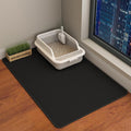 HCY&WLD Cat Litter Mat, Double Layer Cat Litter Box Mat (35x24 Inch, Black) | Waterproof Urine-Proof Non-Slip Litter Trapping Mat, Soft on Kitty Paws, Scratch-Resistant, Scatter Control, Easy to Clean by HCY%26WLD