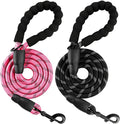 BARKBAY Dog Leashes for Large Dogs Heavy Duty Dog Leash 2 Pack 5 FT with Comfortable Padded Handle Highly Reflective Threads for Medium Large Dogs Walking Training Running (5FT-1/2,Pink+Black) by BARKBAY