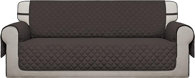 Easy-Going Reversible Oversized Couch Cover for 3 Cushion Couch Sofa Cover for Dogs Water Resistant Furniture Protector Cover with Foam Sticks for Pet (Oversized Sofa, Chocolate/Chocolate) | X-Large Sofa, Washable Slipcover For Dogs, Water Resistant Ma... by Easy-Going