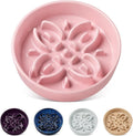 vancasso Ceramic Slow Feeder Dog Bowls, Puzzle Dog Food Bowls with Floral Maze, Anti -Slip Pet Food Dish for Small Breed, 0.6 Cups, Pink by vancasso