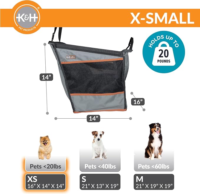K&H Dog Car Seat, Buckle N' Go Dog Car Seats for Small Dogs, XS 16x14x14in | Secure backseat rides, small dog car seat with mesh windows, folds flat, carseat for dog, seat belt tether - Image 3