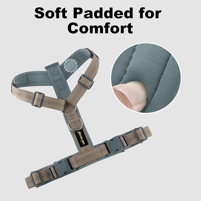 Plutus Pet No Pull Dog Harness, Adjustable Nylon Harness with Soft Padding | Reflective with Front Clip, Heavy Duty for Training and Walking, for Small Medium Large Dogs, Beige, XS - Image 3