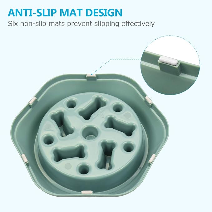 UPSKY Slow Feeder Dog Bowl Anti-Chocking Slower Feeding Pet Puzzle Bowls | Interactive Bloat Stop Dog Food Dishes, Non-Slide Dogs Lick Treat for Small Medium, Slow-Eating Maze Design, Easy to Clean - Image 4
