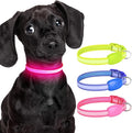 LED Light Up Dog Collar for Night Safety Walks, Pink, S | USB rechargeable, waterproof & pet-safe, 3 lighting modes, long-lasting glow, adjustable S/M/L, soft comfy daily walk fit by Dlitk