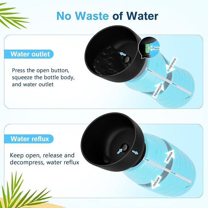 Pecute Portable Dog Water Bottle 29oz, Pet Walking Water Bottle | Dog Travel Water Bottle, Leakproof, Lightweight Dog Water Bottle Dispenser for Outdoor Walks Trips Hikes Travels - Image 4