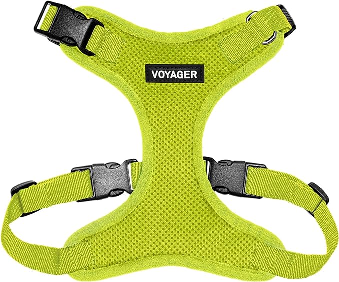 Voyager Step-in Lock Dog Harness - Lime Green, X-Small | 13 - 16" in Chest, Adjustable, Breathable Air Mesh, Lightweight for Daily Walks, Strong Clips, Heavy Duty D-Ring by BestPetSuppliesLLC