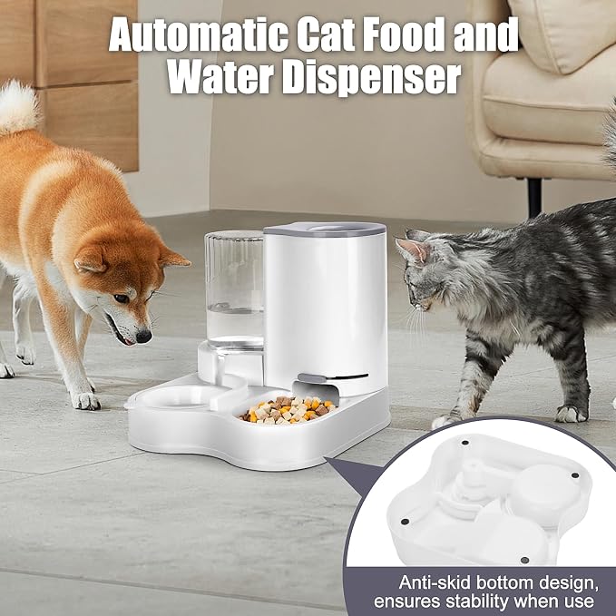 2 in 1 Pet Feeder and Water Dispenser, Automatic Cat Food and Water Dispenser, Gravity Pet Feeder for Small Medium Dog Puppy Cat Kitten - Image 5