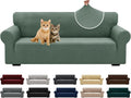 XINEAGE Stretch Jacquard Sofa Cover, Non Slip Sofa Slipcover for Dog | High-Stretch Fabric. Wear-Resistant, Pet Friendly. Easy Install & Washable for Living Rooms, Offices.Pea Green by XINEAGE