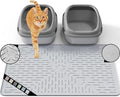 Large Cat Litter Mat, 31.5x23.6 Silicone Trapping Mat Ash Grey | for Kitty Litter Box, Easy Clean, BPA Free Rubber, Center Litter Collection, Easy Pour-Back, Waterproof, Odor-Resistant by OHMO