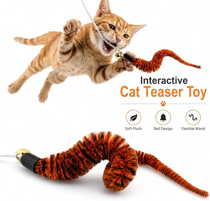 Cat Toys for Indoor Cats,Interactive Door Hanging Cat Toys Attached with Catnip/Feathers/Birds/Worm Toys for Cats/Kitten Toys(3 Pack) - Image 7
