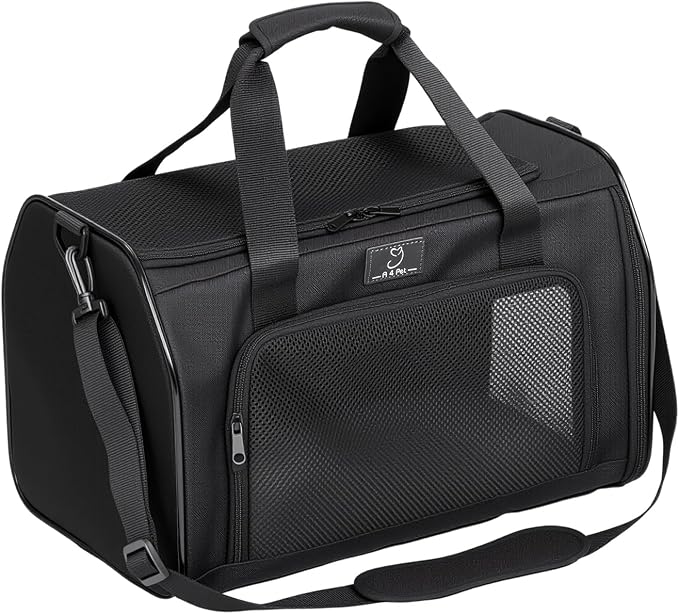 A 4 Pet Airline Approved Pet Carrier, TSA Bag, Up to 15 lbs, Washable | Soft-sided, foldable, ventilated, fleece pad, safety straps, for cats & dogs - Image 9