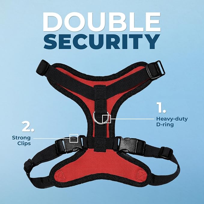 Voyager Step-in Lock Dog Harness - Red/Black Trim, X-Large | 23 - 28" in Chest, Adjustable, Breathable Air Mesh, Lightweight for Daily Walks, Strong Clips, Heavy Duty D-Ring - Image 2