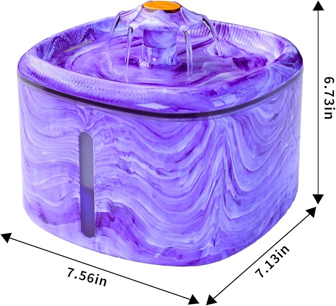 Cat Water Fountain Purple: Automatic Flower Pet Water Fountain for Cats Indoor-84oz/2.5L, Cute Cat Fountain for Drinking, LED Blue Light, Upgraded Ultra Quiet Pump, Gifts for Cats, Dogs (8Filters) - Image 7