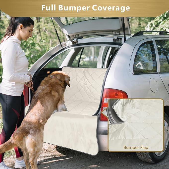 SUV Cargo Liner for Dogs - Water Resistant Trunk Cover for Midsize SUVs | Pet Cargo Cover with Bumper Flap Protector, Non-Slip Car Trunk Mat, Dog Car Seat Cover Prevents Scratches Pet Hair Mud Dirt - Image 5