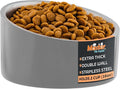Master Pet Supply Stainless Steel Slanted Dog Cat Food Bowl 16 oz Graphite | Heavy Duty Double Wall Insulated, Non-Slip Elevated Bowl for French Bulldogs, Pugs, Cats, Anti Rust, Dishwasher Safe by MasterPetSupply