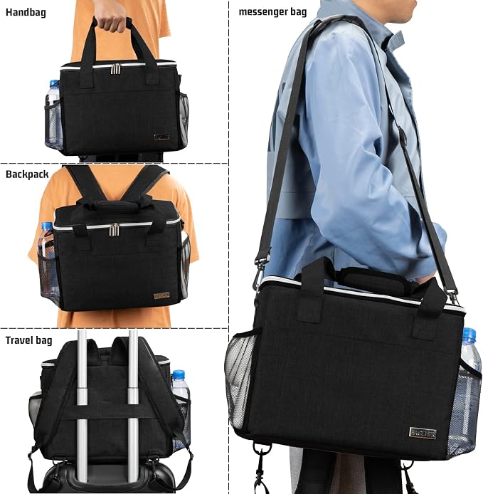 BAGLHER Dog Travel Bag Backpack Pet Supplies Backpack Pet Accessories Storage Bag 5-Piece Set With Shoulder Strap 2 Lined Pet Food Containers 2 Foldable Feeding Bowls Essential Kit for Pet travel - Image 4