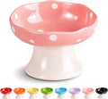 Pink Mushroom Cat Bowl, Elevated Ceramic Feeding Bowl | Elevated, Ceramic, Tilted Design, Whisker-Friendly, Dishwasher Safe, cute by Trundisan