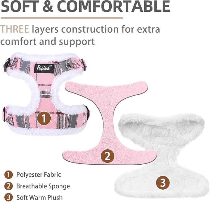 PUPTECK Dog Harness and Leash Set Medium Sized, Step in No Pull Adjustable Puppy Cat Harness Reflective Pet Vest - Image 2