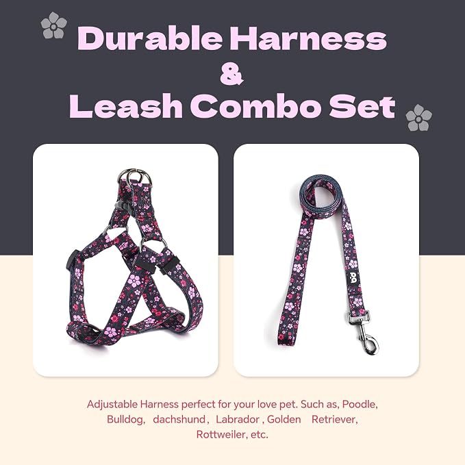 Dog Harness Leash Set Adjustable Heavy Duty No Pull Halter Harnesses for Small Medium Large Breed Dogs Back Clip Anti-Twist Perfect for Walking - Image 6