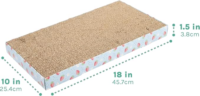 Kitty City 3-Pack XL Double Sided Corrugate Cat Scratcher Pads with Catnip - X-Large Horizontal Cat Scratcher Mats, Reversible Corrugate Nail File Scratchers - Spring Design, 18” x 10” Each - Image 3