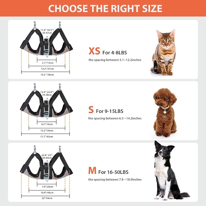 Ownpets Dog Grooming Hammock M, Breathable for Medium Breeds Under 50lbs | Secure grooming harness sling with carabiners, breathable mesh for comfort, ideal for nail trimming and brushing small breeds - Image 7