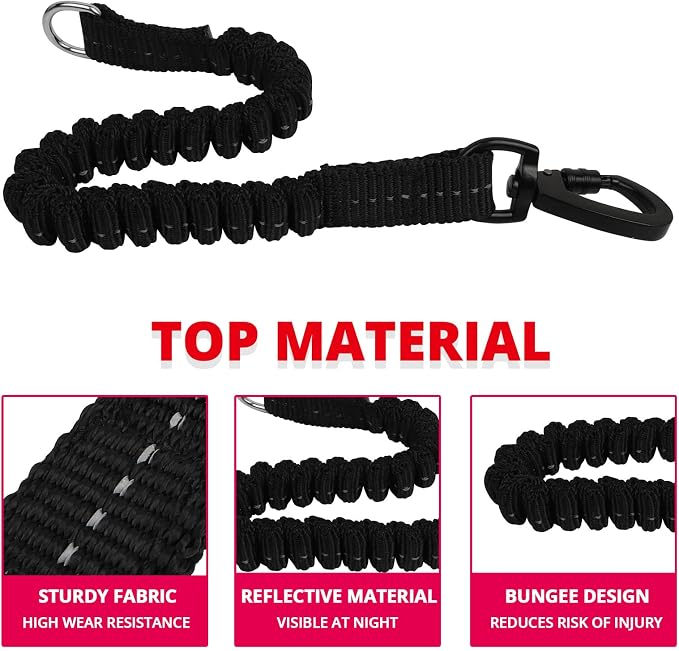Long Dog Leash 30 FT: Heavy Duty Rope Leashes for Dogs Training with Swivel Lockable Hook Reflective Threads Bungee and Padded Handle - Dog Lead for Large Small Medium Dogs Outside Walking Hiking Pink - Image 3