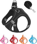 L Black Soft Mesh Dog Harness and Leash Set,No Escape Puppy Harnesses for Training Walking， Reflective Adjustable Puppy Vest for Small Medium Dogs, Cats (Black, L) by Unknown