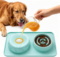 2 in 1 Silicone Slow Feeder Dog Bowl & Lick Bowl,Pet Feeding Bowl | Food Grade Silicone for Slow Eating, Anxiety Relief & Mental Stimulation, Non-Slip Dog and Cat Bowl by koieam