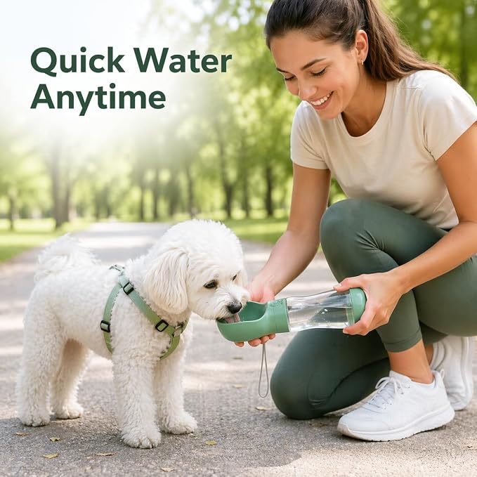 Portable Dog Water Bottle, Leak-Proof Pet Water Dispenser with Food Container, Travel Water Bottle for Dogs, Walking, Hiking & Outdoor Adventures - Image 5
