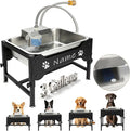 YUEPET Dog Water Bowl Dispenser, Automatic 3 Gallon Elevated Dog Bowl | Auto-Fill Float Valve, 4 Adjustable Heights, 3 Gallon Capacity, Stainless Steel Bowl, Outdoor Use, Dogs, Sheep and Goats by YUEPET