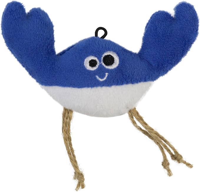 Mad Cat Be Bright Light Up Crab Cat Toy, Touch Activated LED Plush, Catnip | Soft durable interactive design glows for day and night sessions, sea themed companion felines bat and chase at home daily - Image 2