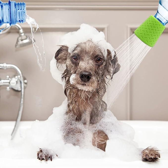 3 Pieces Portable Outdoor Shower for Dogs,Portable Shower Head,Bottle Attachment for Portable Outdoor Shower,Works with Most Plastic Water from 16 oz to 2 Liters (Blue,Green,Orange) - Image 6