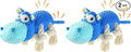 TOOPTATE Hippo Squeaky Dog Toys (Blue, Medium) (Pack of 2) | Cute Plush Design, Rope Legs for Tugging, Helps Keep Dogs Busy, Suitable for Small, Medium, and Large Dogs by TOOPTATE
