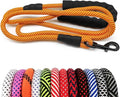 MayPaw Heavy Duty Rope Dog Leash, 3/4/5/6/7/8/10/12/15 FT Nylon Pet Leash, Soft Padded Handle Thick Lead Leashes for Large Medium Dogs (Orange, 1/2" * 8') by MayPaw