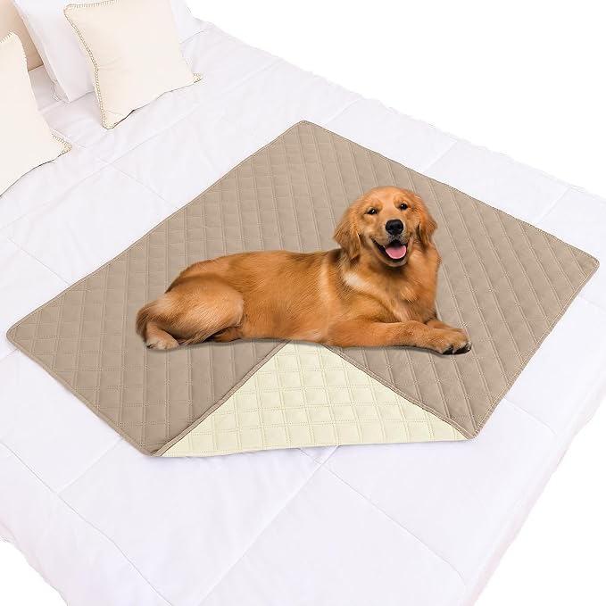 Smiry Waterproof Reversible Pet Couch Covers for Dogs | Pet Friendly, Soft Fabric, Washable Sofa Furniture Protector for Dogs Cat Kids, Checkered (40"x50", Taupe/Beige) by Smiry