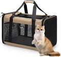 Wakytu Expandable Pet Carrier for Dogs & Cats, Large Travel Bag with 5 Mesh Windows, 2 Entrances, Locking Zippers & Padded Straps,L by Petshome