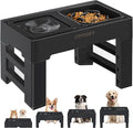 URPOWER 2-in-1 Elevated Slow Feeder Dog Bowls with No-Spill Water Bowl | 4 Height-Adjustable Raised Dog Bowls, Non-Slip Food and Water Bowls with Stand for Small, Medium, Large Dogs, Cats and Pets by URPOWER