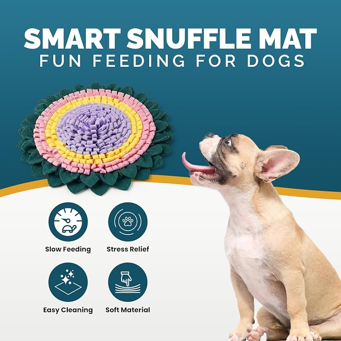 PET ARENA Interactive Dog Snuffle Feeding Mat Adjustable Nose Work Toy | Encourages natural foraging, reduces boredom, slows eating, supports mental stimulation, and features an adjustable design. - Image 2