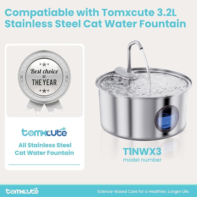 Cat Water Fountain Stainless Steel - 108oz/3.2L Large Capacity Cat Fountain for Drinking, Ultra Quiet Metal Pet Water Fountain for Cats, Dogs, Multiple Pets - Image 2