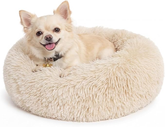 nononfish Puppy Bed for Small Dogs,Calming Donut Round Pet Bed | Comfortable plush bed for everyday indoor pet rest. by nononfish