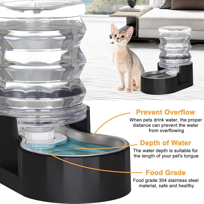RIZZARI 5L Filtered Cat Water Dispenser: Fresh Water for Indoor Cats | 5L Long-Lasting Water Supply/Cleaner Drinking Experience/Filtered Fresh Water/Compact Design For Indoor Spaces - Image 5
