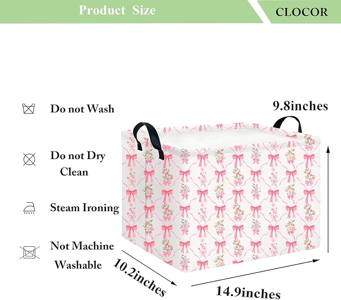 CLOCOR Rectangular Storage Basket Empty,Gift Basket,Waterproof Storage Bin,Room Decor(Spring Flower) - Image 6