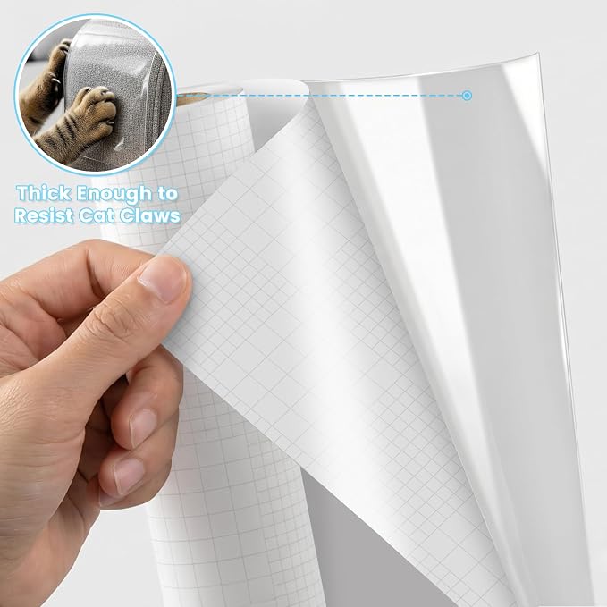 Anti Cat Scratch Furniture Protector, 161.5" x 12.4" | Cat Scratch Deterrent Protection, Clear Single-Sided, Strong Adhesion, Residue-Free, Couch,sofa,& Wood Furniture - Image 3