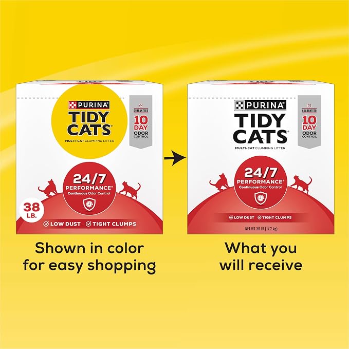 Purina Tidy Cats 24/7 Performance Clumping Cat Litter, 38 lb Box | Clean Linen scent with a slow-release deodorizer, guaranteed 10-day control - Image 6